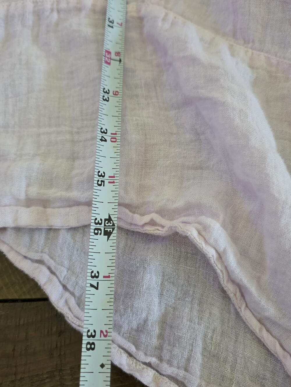 Luna Luz Linen Gauze Tunic, Pale Pink, Pockets, Flowy, Lagenlook - Picture 7 of 15